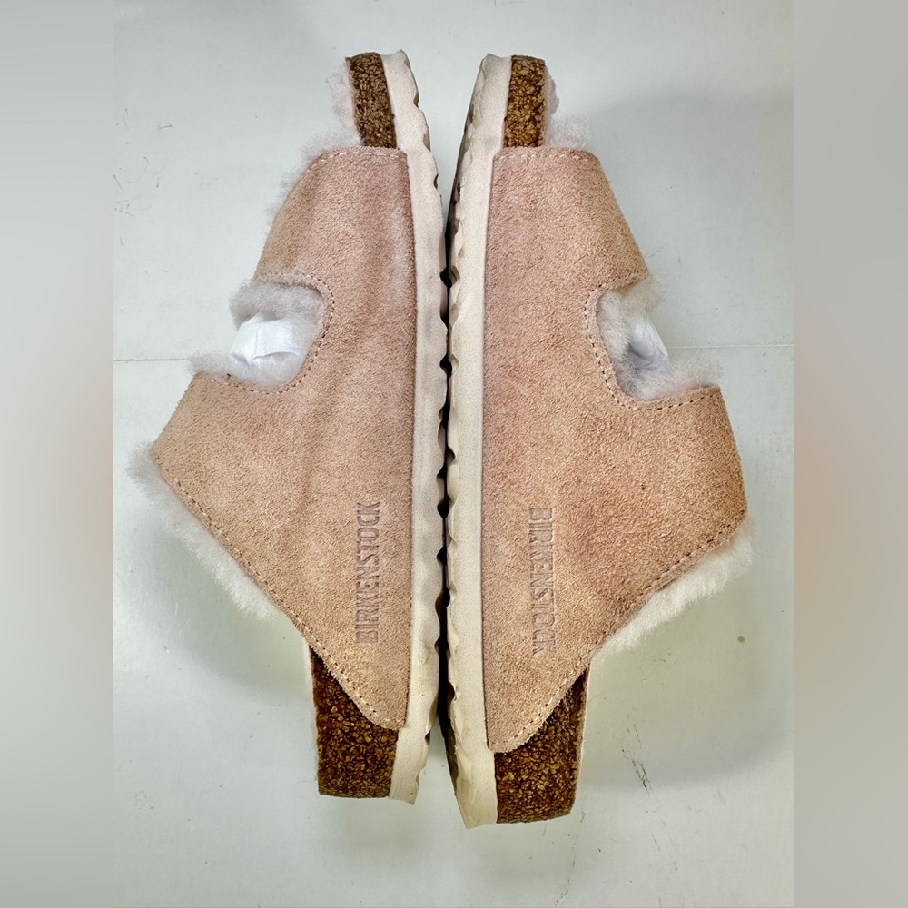 Birkenstock Arizona Shearling Light Rose Pink Fur Slide Sandals EU 35 - Picture 11 of 15